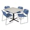 Cain Cain Square Table & Chair Set, Wood, Metal, Polypropylene Top TB4848PL44BE - alternate 1
